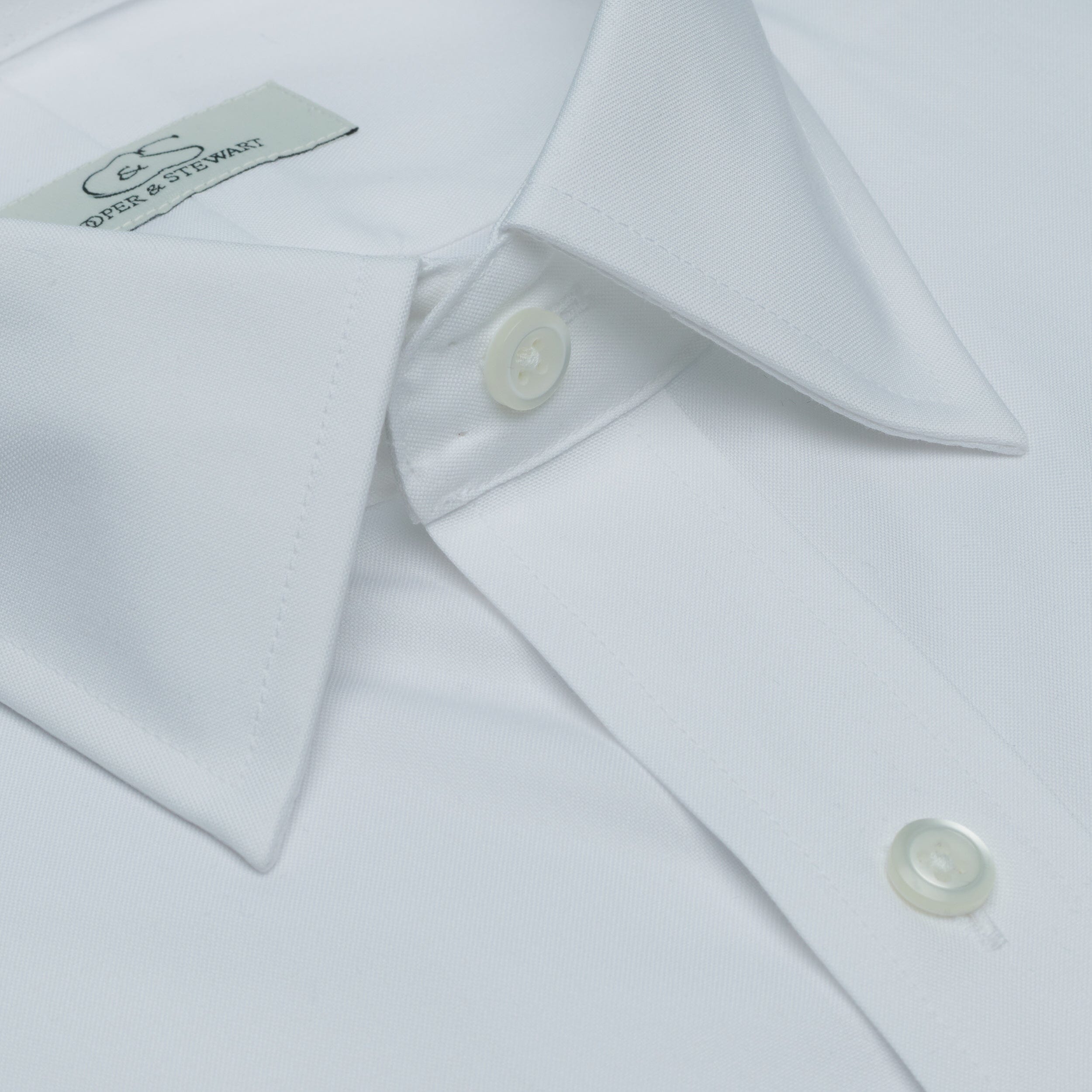 Men's White Spread Collar Dress Shirt Cooper & Stewart Men's White Spread Collar Dress Shirt Cooper & Stewart