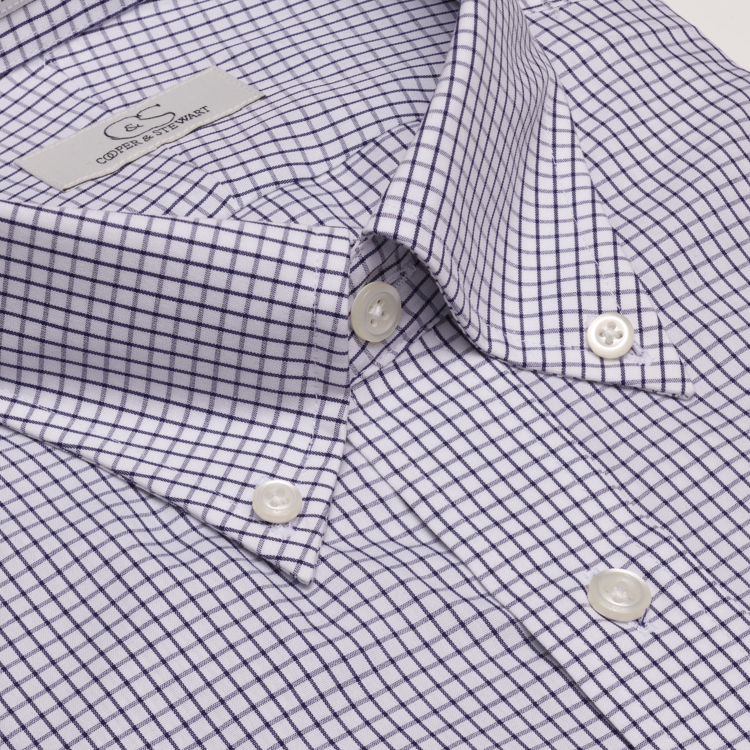 Men's Black Classic Check Button Down Collar Dress Shirt – Cooper & Stewart