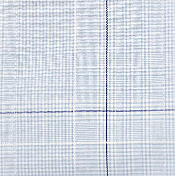 021 BD - Blue Ground Square Box Check Button Down Collar Cooper and Stewart