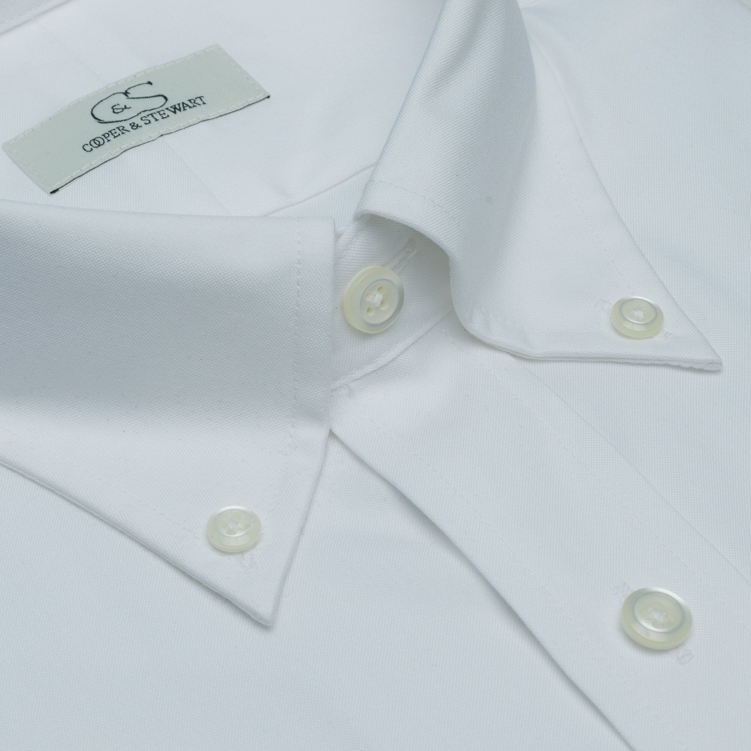 Men's White Button Down Collar Dress Shirt
