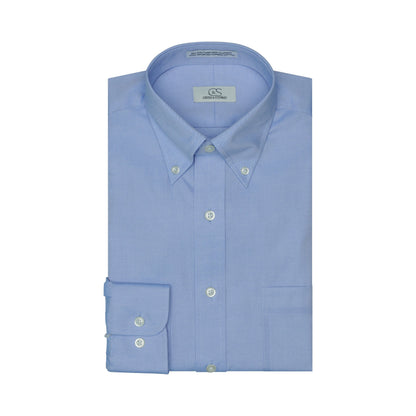 002 TF BD - Blue Tailored Fit Button Down Collar Cooper and Stewart 