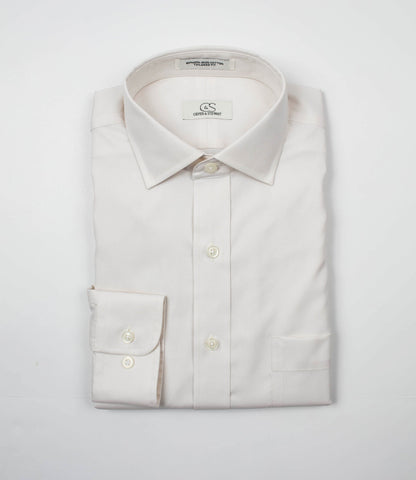 003 TF SC - Sandstone Tailored Fit Spread Collar Cooper and Stewart 