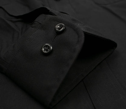 004 TF SC - Black Tailored Fit Spread Collar Cooper and Stewart 