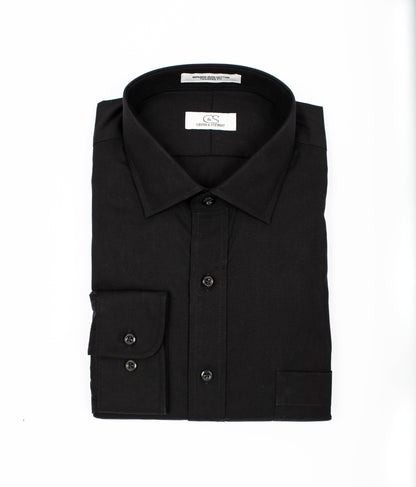 004 TF SC - Black Tailored Fit Spread Collar Cooper and Stewart 
