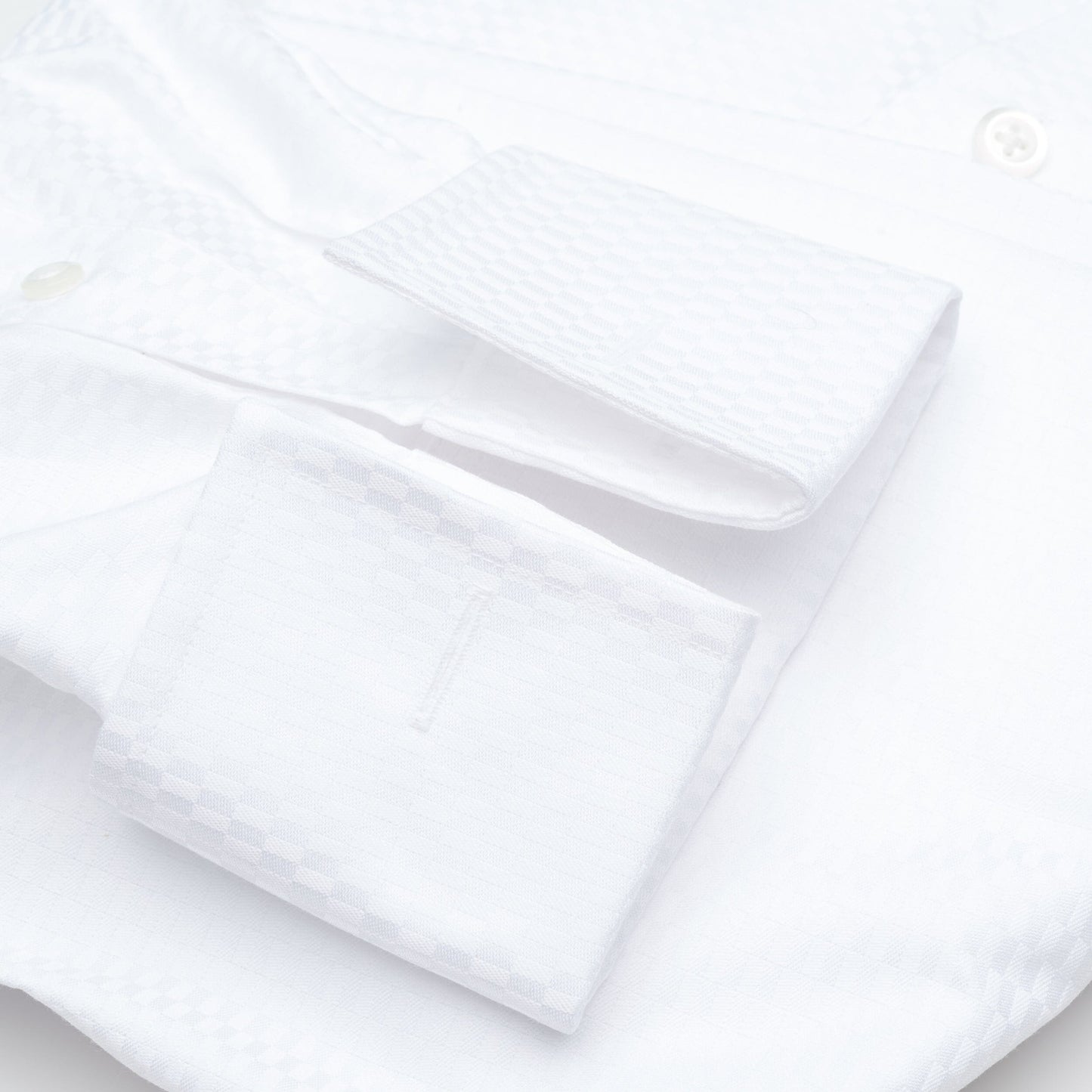 010 TF SC - White Tonal Tuxedo Tailored Fit Spread Collar Cooper and Stewart 