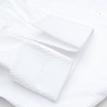010 TF SC - White Tonal Tuxedo Tailored Fit Spread Collar Cooper and Stewart 
