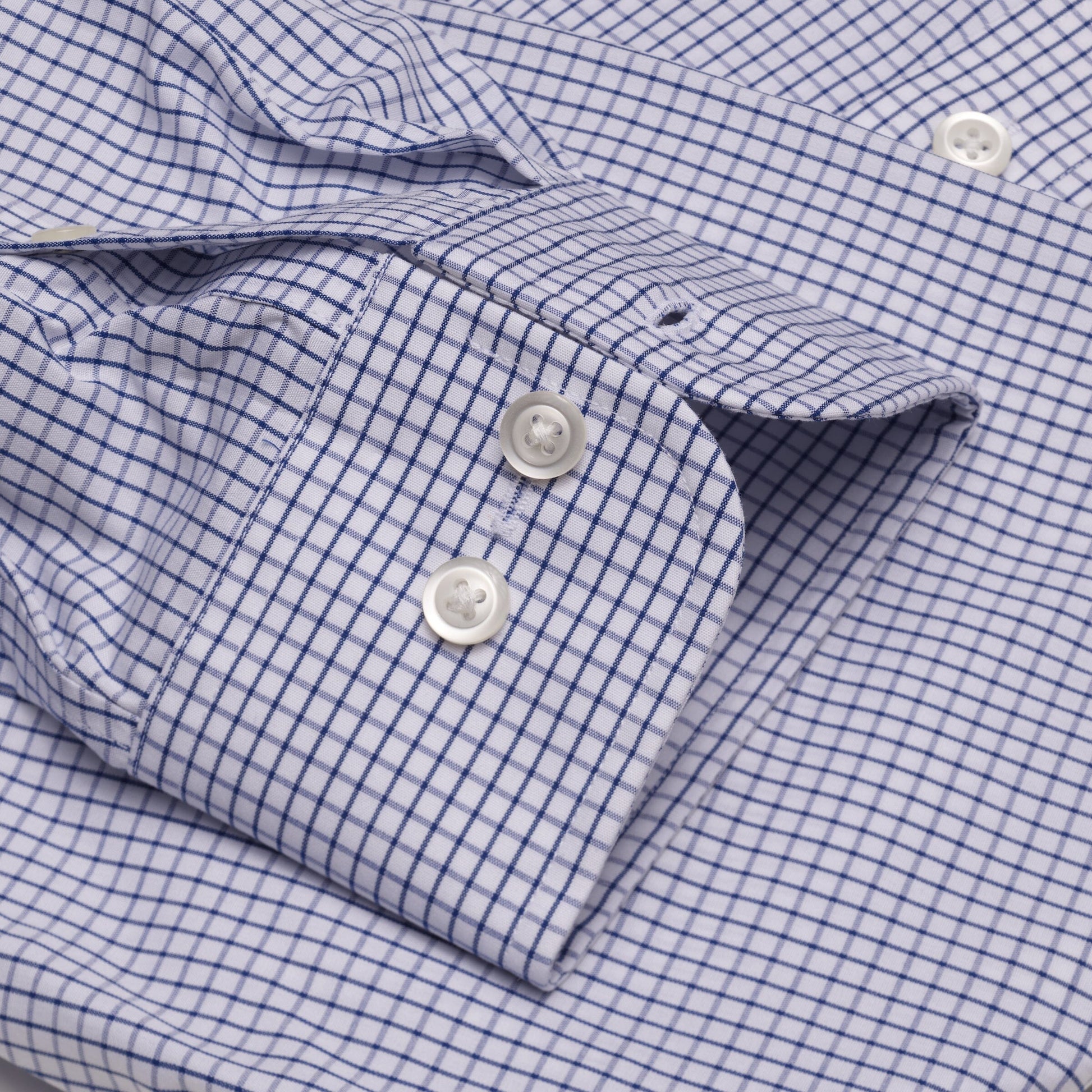 015 BD - Blue Classic Check Button Down Collar Cooper and Stewart 