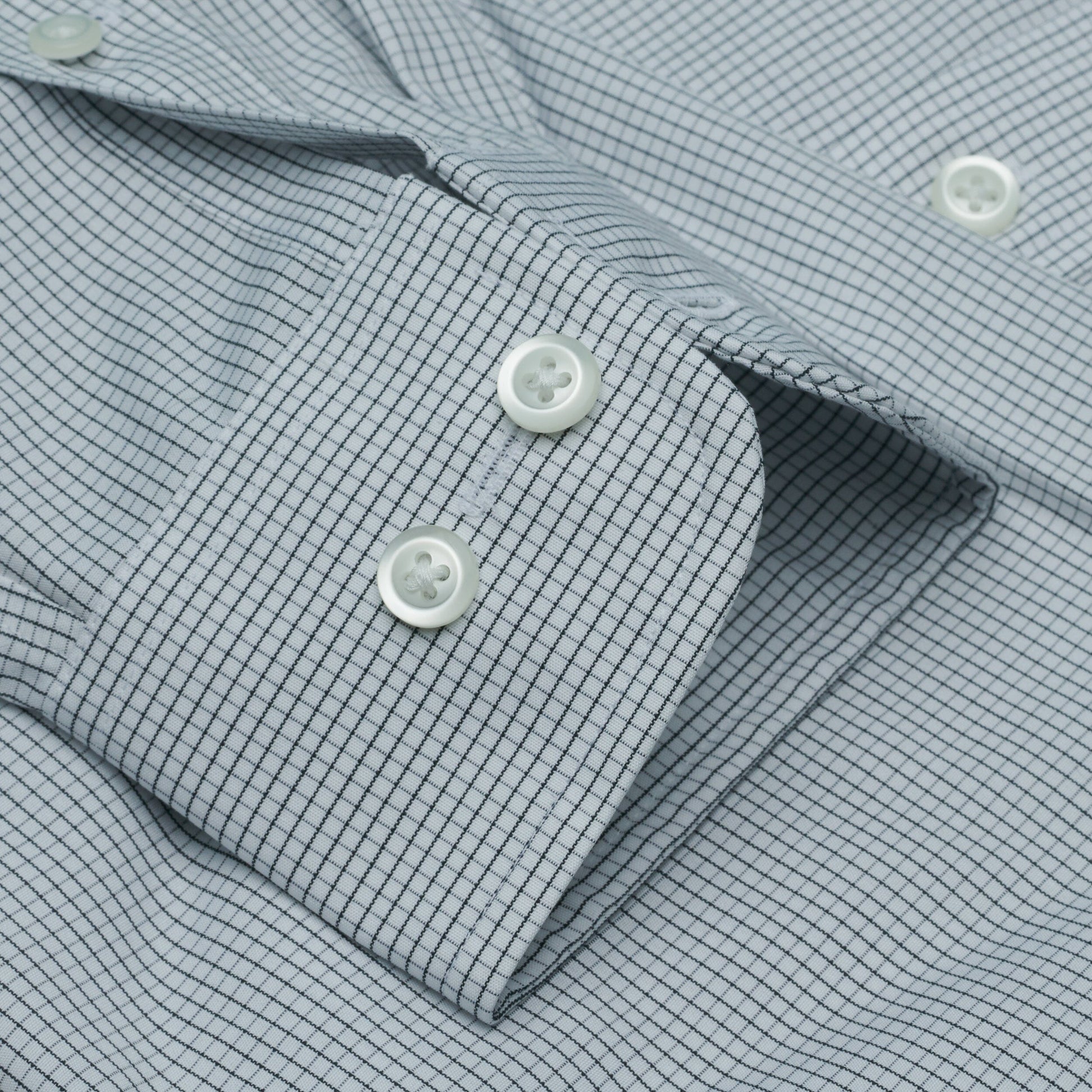 018 SC - Black Graph Check Spread Collar Cooper and Stewart 