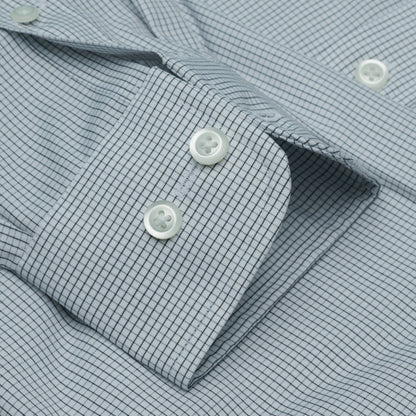 018 SC - Black Graph Check Spread Collar Cooper and Stewart 