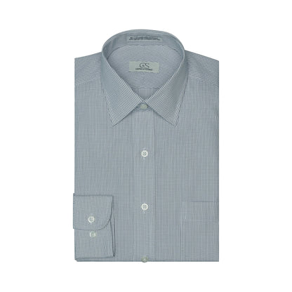 018 SC - Black Graph Check Spread Collar Cooper and Stewart 