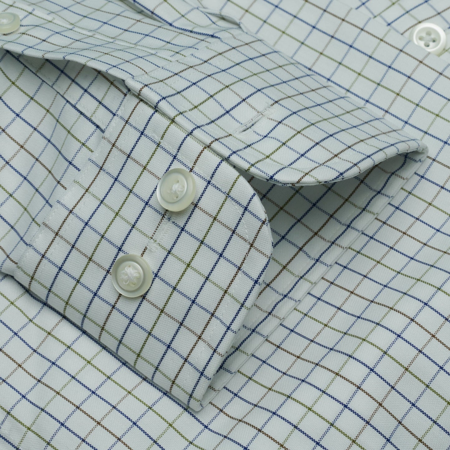 019 CP TF BD - Multi Windowpane Tailored Fit Button Down Collar Cooper and Stewart 