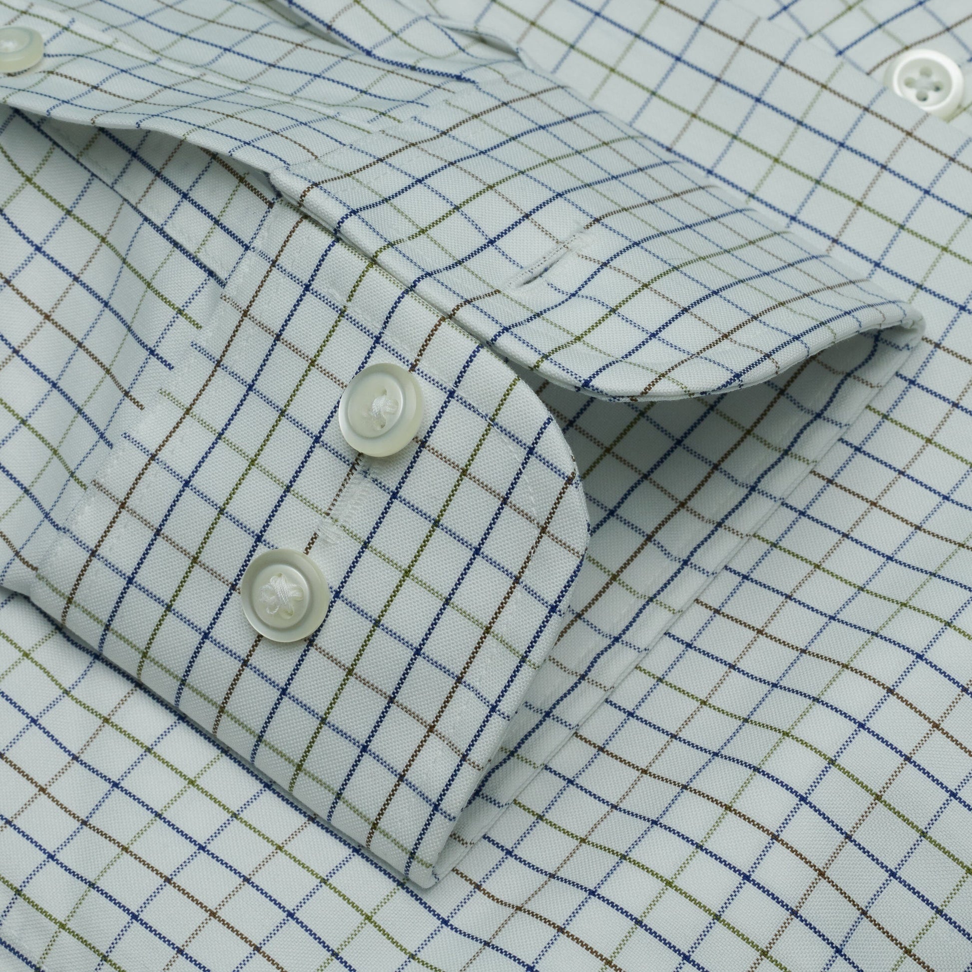 019 CP TF BD - Multi Windowpane Tailored Fit Button Down Collar Cooper and Stewart 