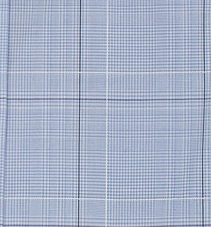 021 SC - Blue Ground Square Box Check Spread Collar Cooper and Stewart 
