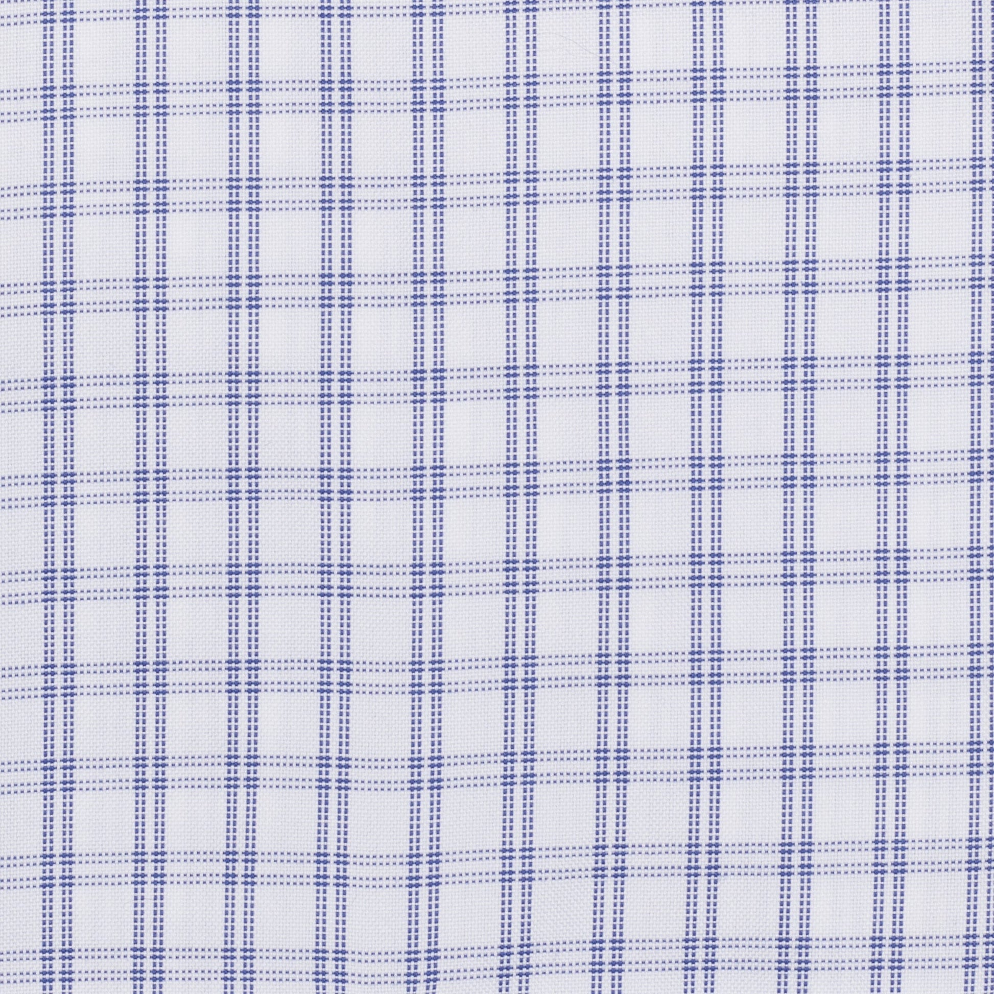 033 SC - Blue Double Bar Check Spread Collar Cooper and Stewart 