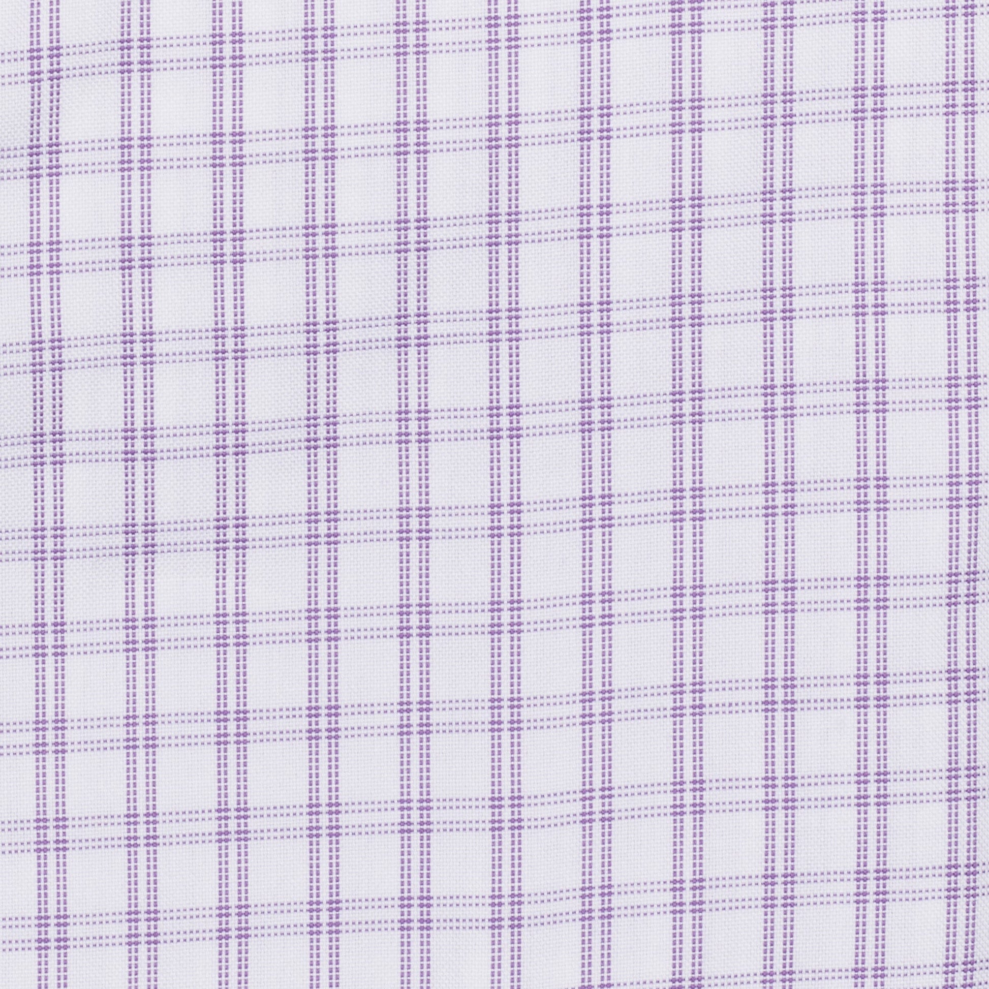 034 SC - Lavender Double Bar Check Spread Collar Cooper and Stewart 