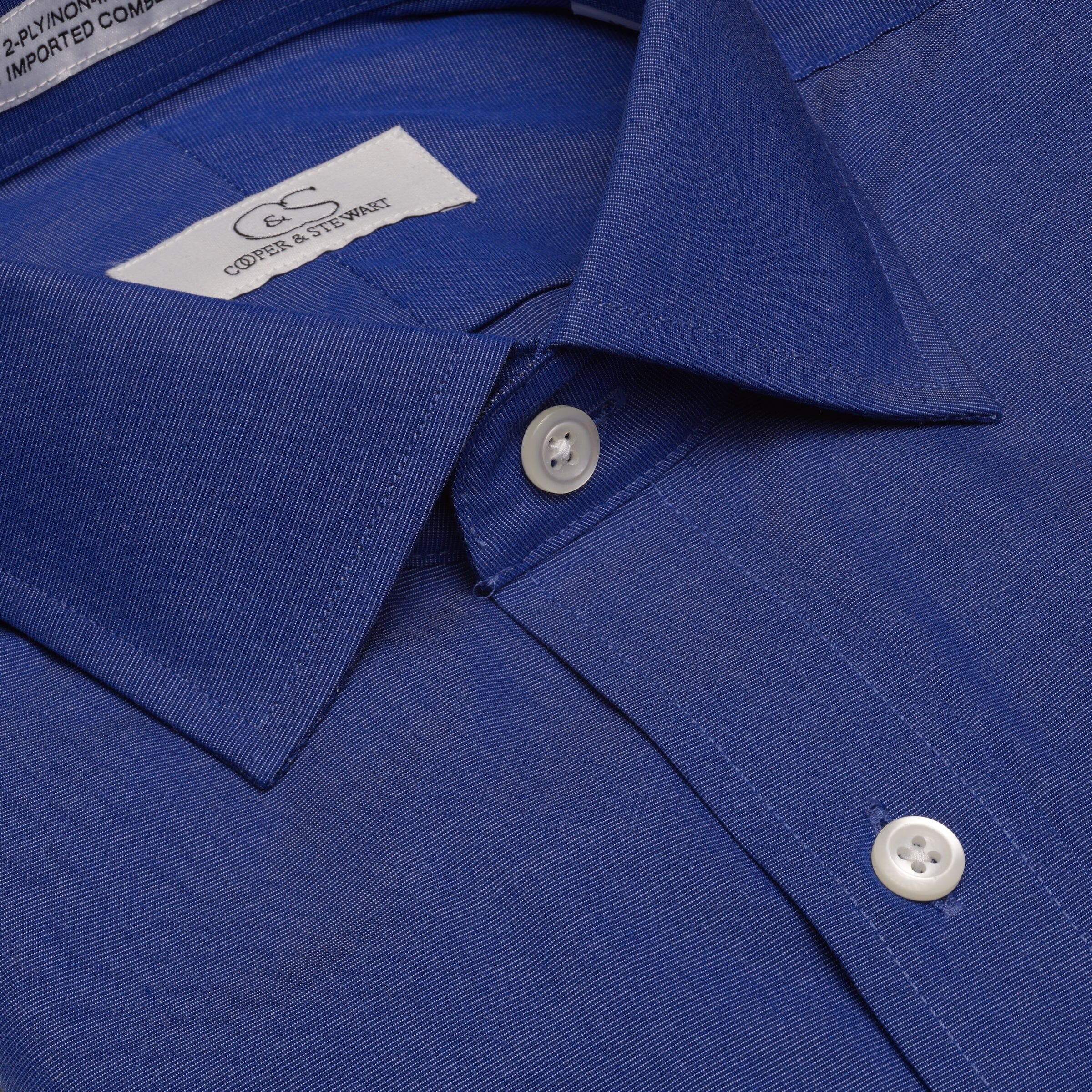 037 SC - French Blue Spread Collar Cooper and Stewart 