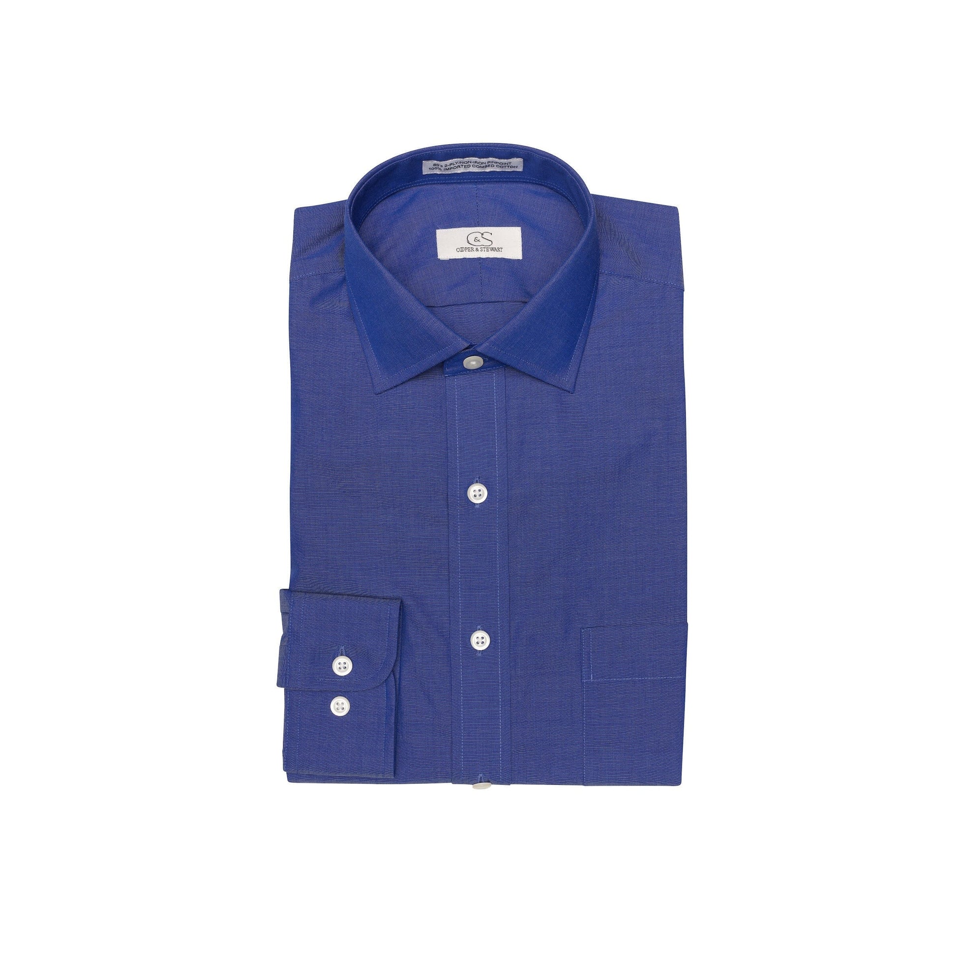 037 SC - French Blue Spread Collar Cooper and Stewart 