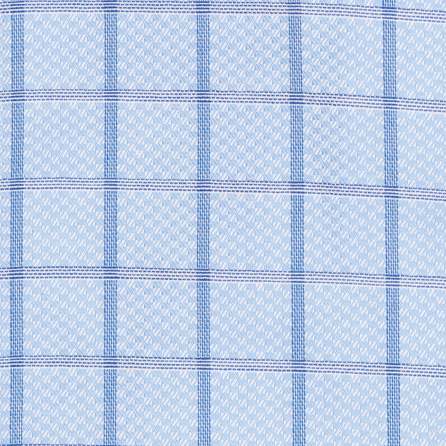 046 CP SC - Blue Text Box Check Spread Collar Cooper and Stewart 