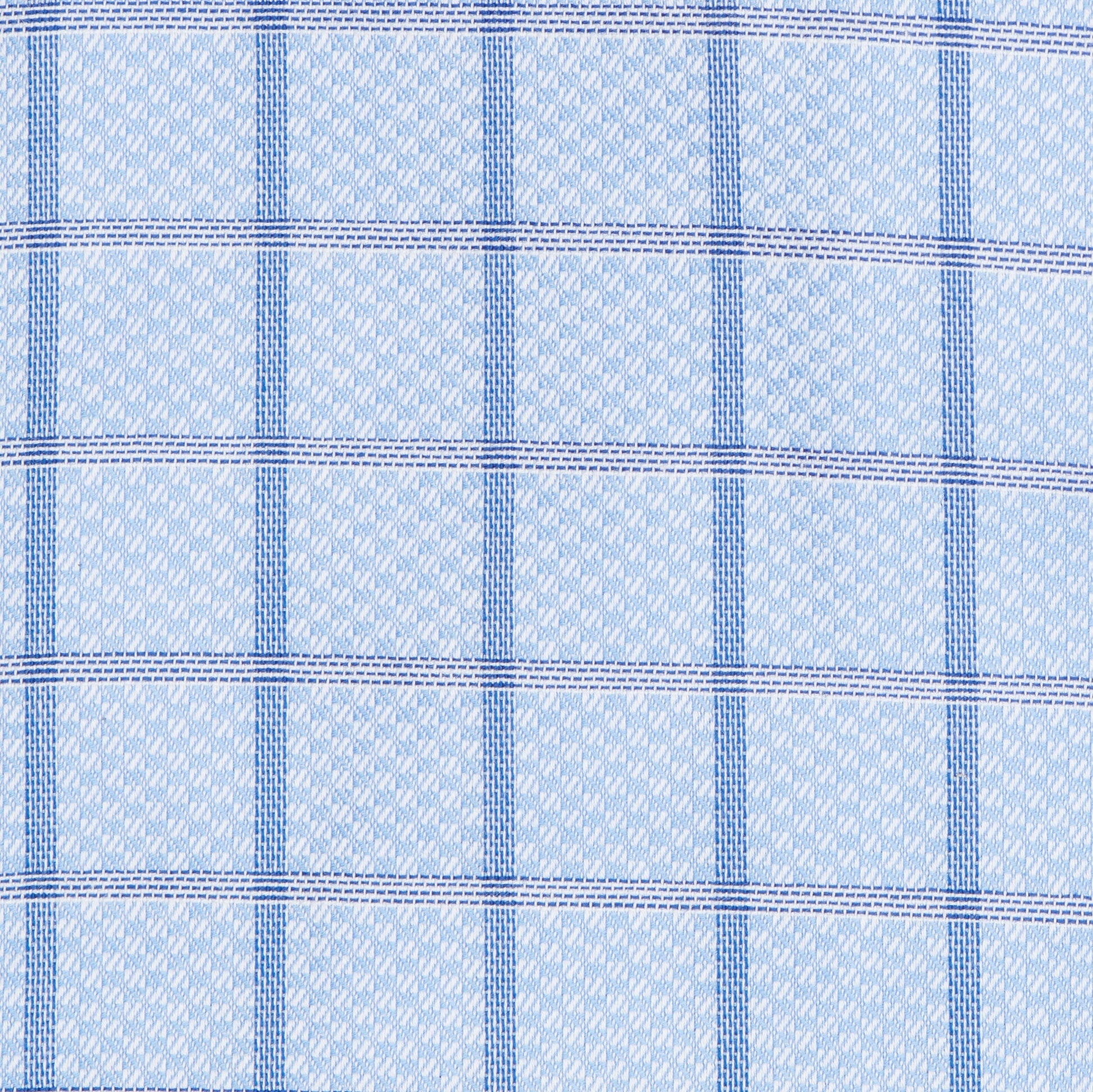 046 CP SC - Blue Text Box Check Spread Collar Cooper and Stewart 
