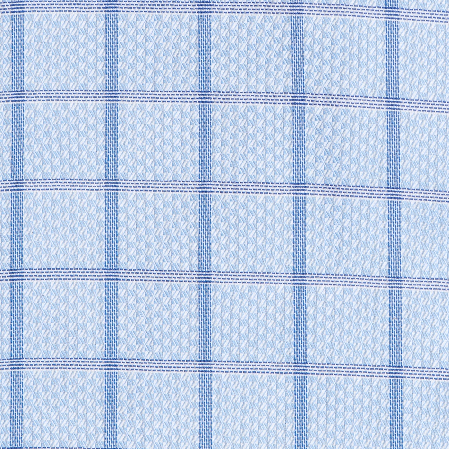 046 CP TF SC - Blue Text Box Check Tailored Fit Spread Collar Cooper and Stewart 