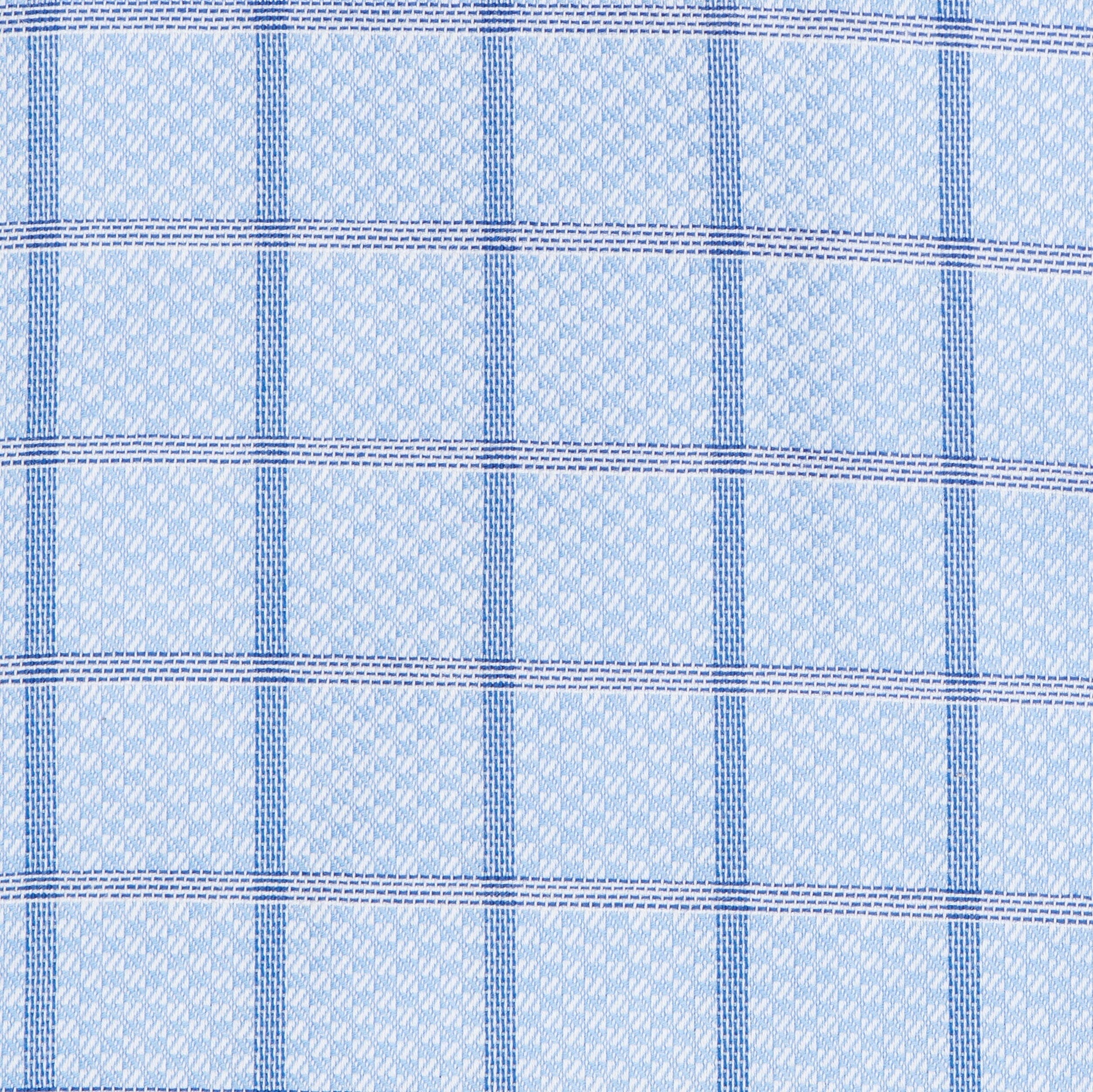 046 CP TF SC - Blue Text Box Check Tailored Fit Spread Collar Cooper and Stewart 