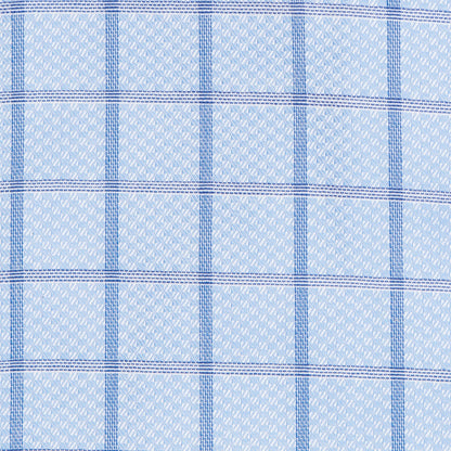 046 CP TF SC - Blue Text Box Check Tailored Fit Spread Collar Cooper and Stewart 