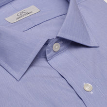 048 SC - Blue Fine Line Stripe Spread Collar Cooper and Stewart 