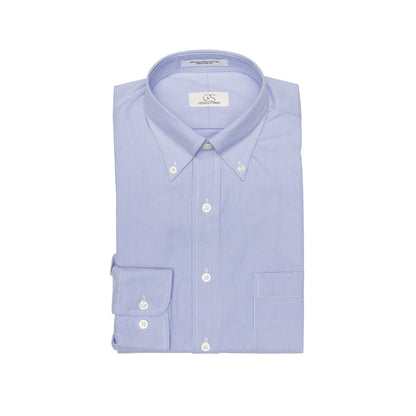 049 BD - Blue Fine Line Stripe Button Down Collar Cooper and Stewart 