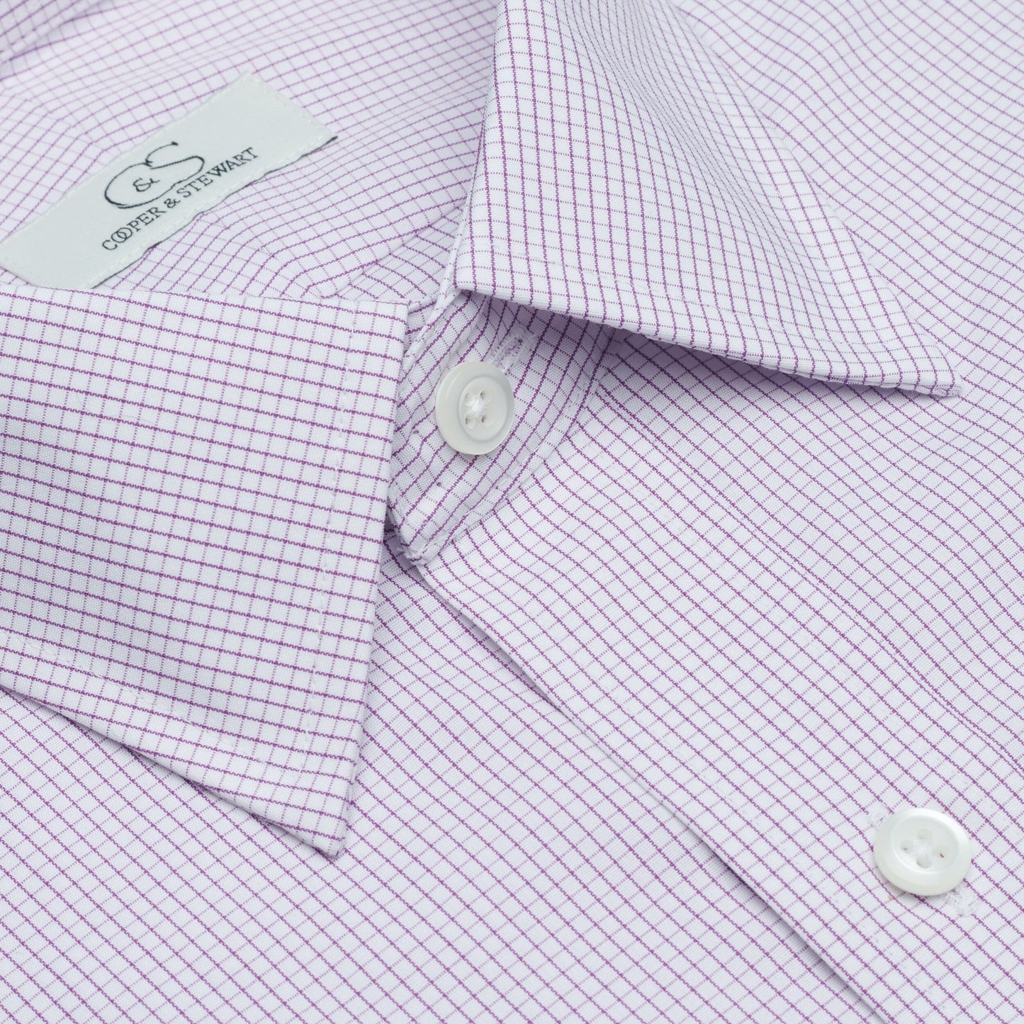 050 SC - Berry Graph Check Spread Collar Cooper and Stewart 