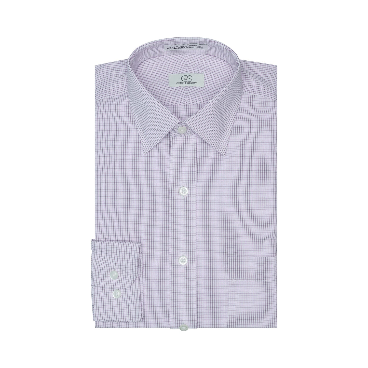050 SC - Berry Graph Check Spread Collar Cooper and Stewart 