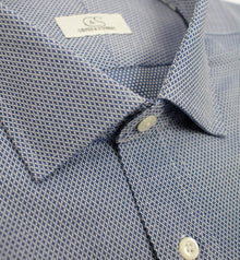 053 SC - Blue Diamond Dobby Spread Collar Dress Shirt Cooper and Stewart 