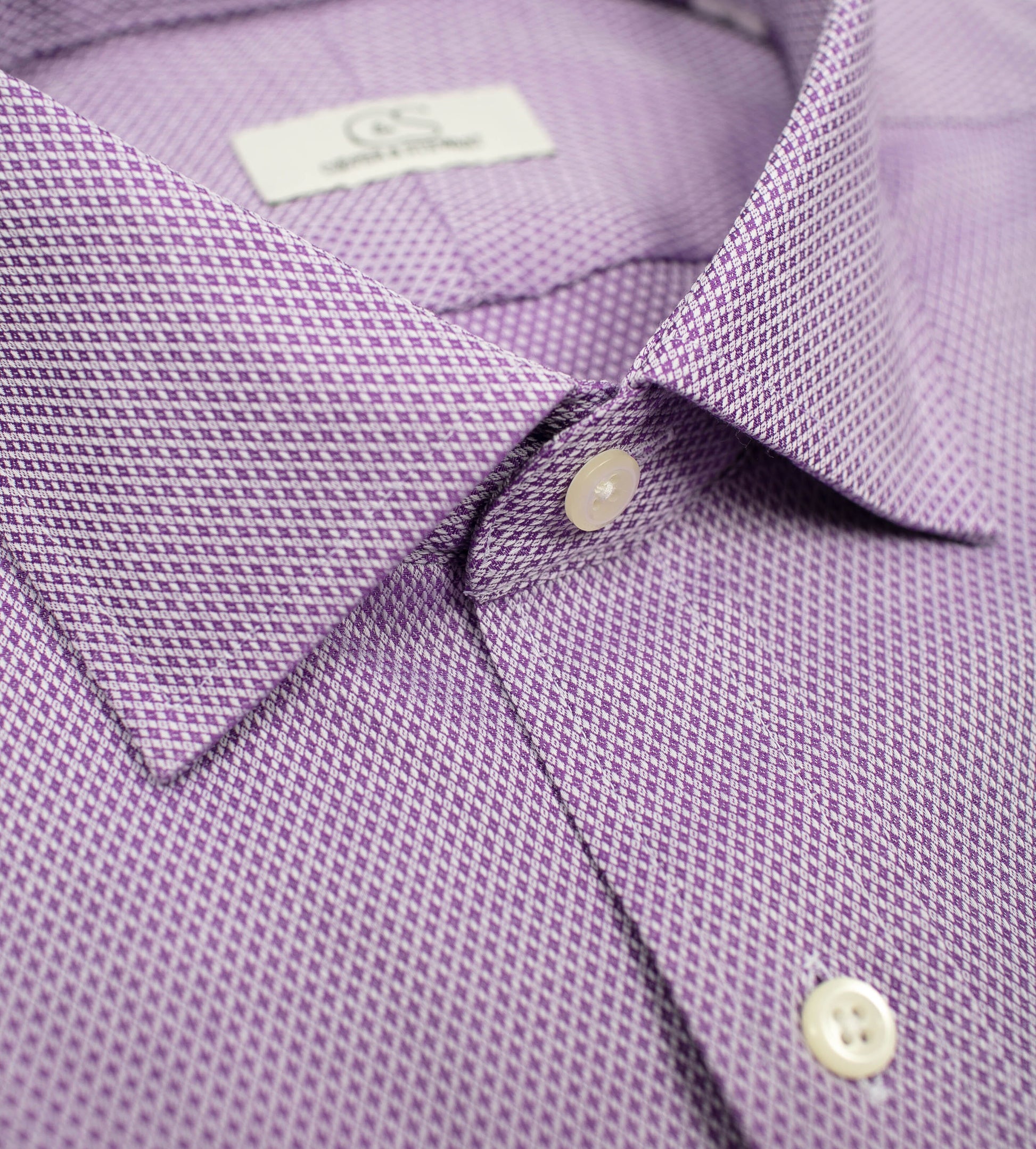 055 SC - Lavender Diamond Dobby Spread Collar Dress Shirt Cooper and Stewart 
