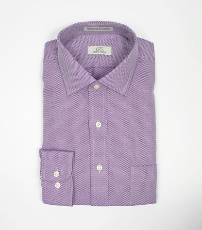 055 SC - Lavender Diamond Dobby Spread Collar Dress Shirt Cooper and Stewart 