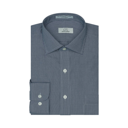 057 TF SC - Black Houndstooth Tailored Fit Spread Collar Cooper and Stewart 