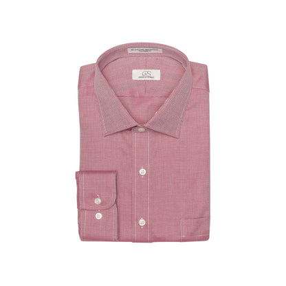 059 TF SC - Burgundy Tonal Dobby Tailored Fit Spread Collar Cooper and Stewart 