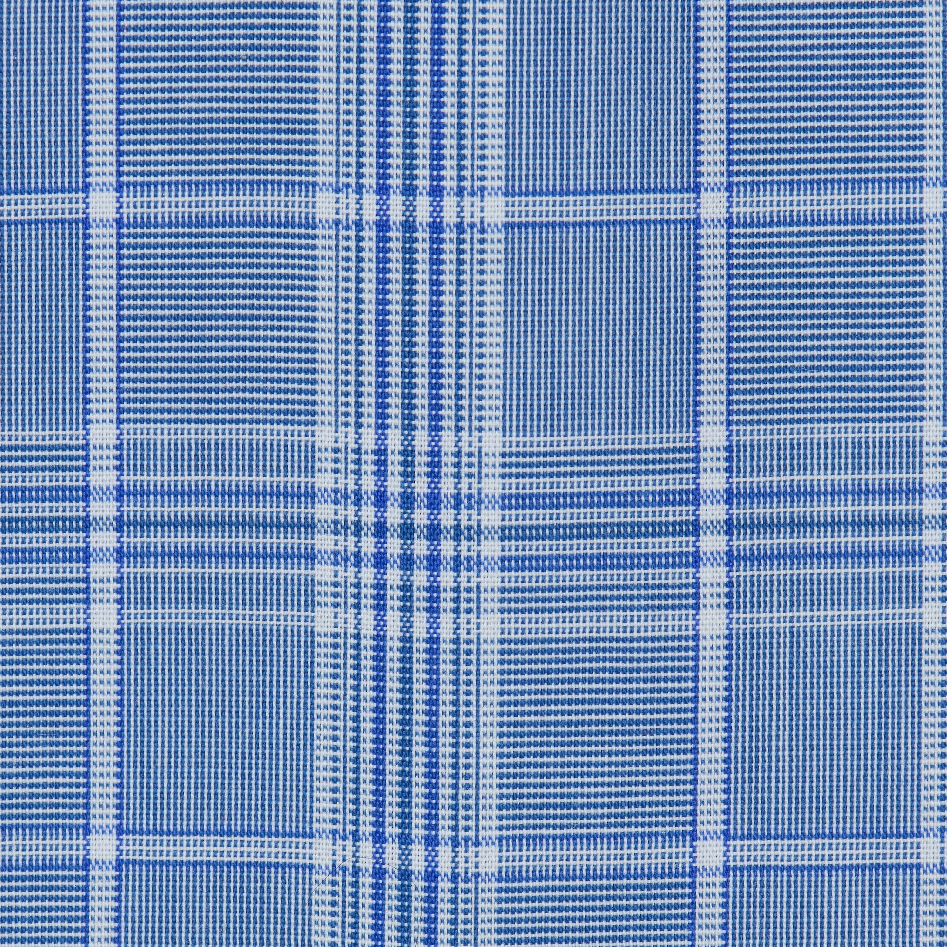 060 BD - Blue University Glen Plaid Button Down Collar Cooper and Stewart 