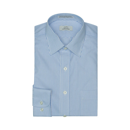 061 SC - Blue Satin Stripe Spread Collar Cooper and Stewart 