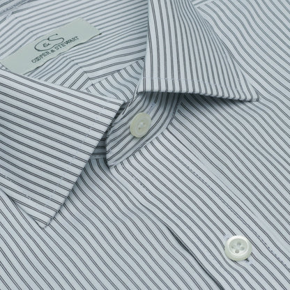 062 SC - Black Satin Stripe Spread Collar Cooper and Stewart 