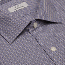 067 SC - Blue Royal Neat Check Spread Collar Cooper and Stewart 