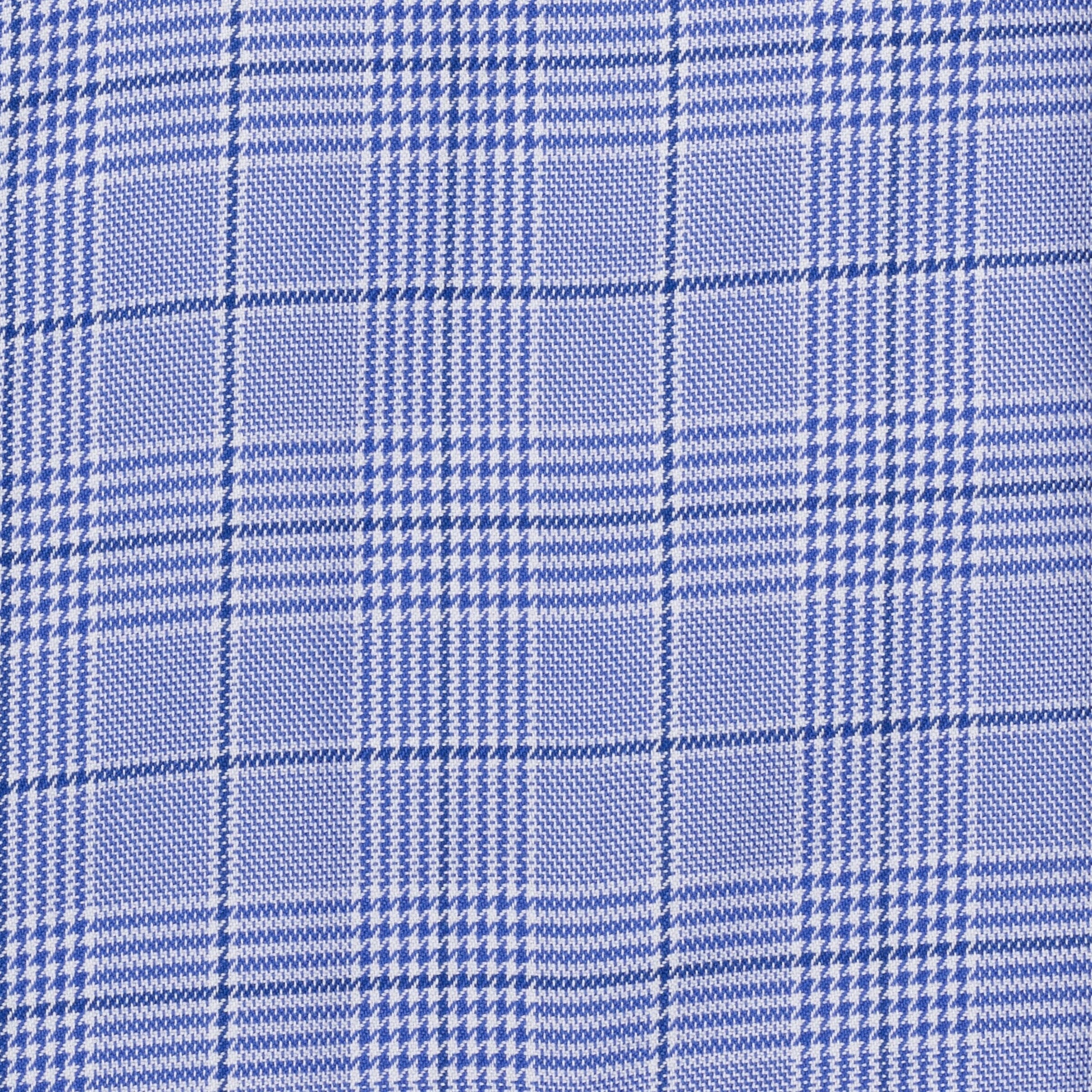 069 TF SC - Blue Royal Glen Plaid Tailored Fit Spread Collar Cooper and Stewart 