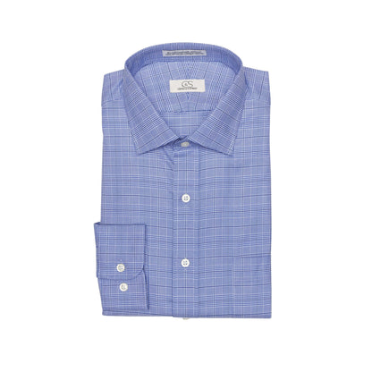 069 TF SC - Blue Royal Glen Plaid Tailored Fit Spread Collar Cooper and Stewart 