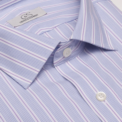 070 SC - Multi Track Stripe Spread Collar Cooper and Stewart 