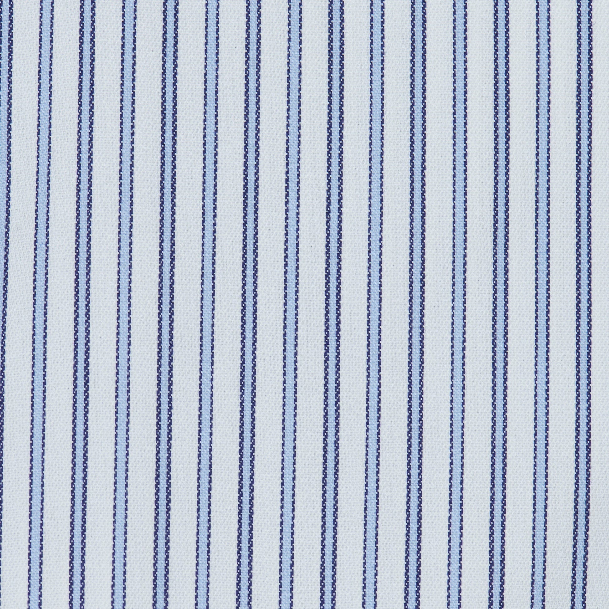071 BD - White Ground Blue Stripe Button Down Collar Cooper and Stewart 