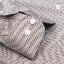 054 SC - Tan Diamond Dobby Spread Collar Dress Shirt Cooper and Stewart 