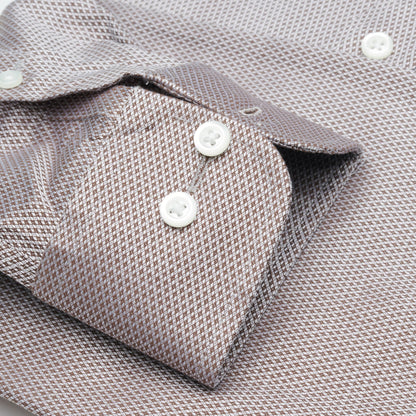 054 SC - Tan Diamond Dobby Spread Collar Dress Shirt Cooper and Stewart 
