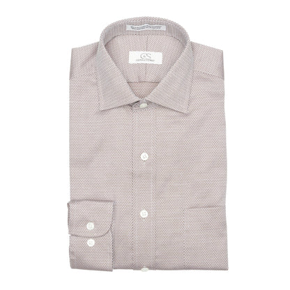 054 TF SC - Tan Diamond Dobby Tailored Fit Spread Collar Dress Shirt Cooper and Stewart 