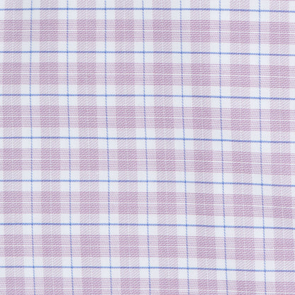 129 BD - Mauve & Blue Check Button Down Collar (95/5) Dress Shirt Cooper and Stewart 