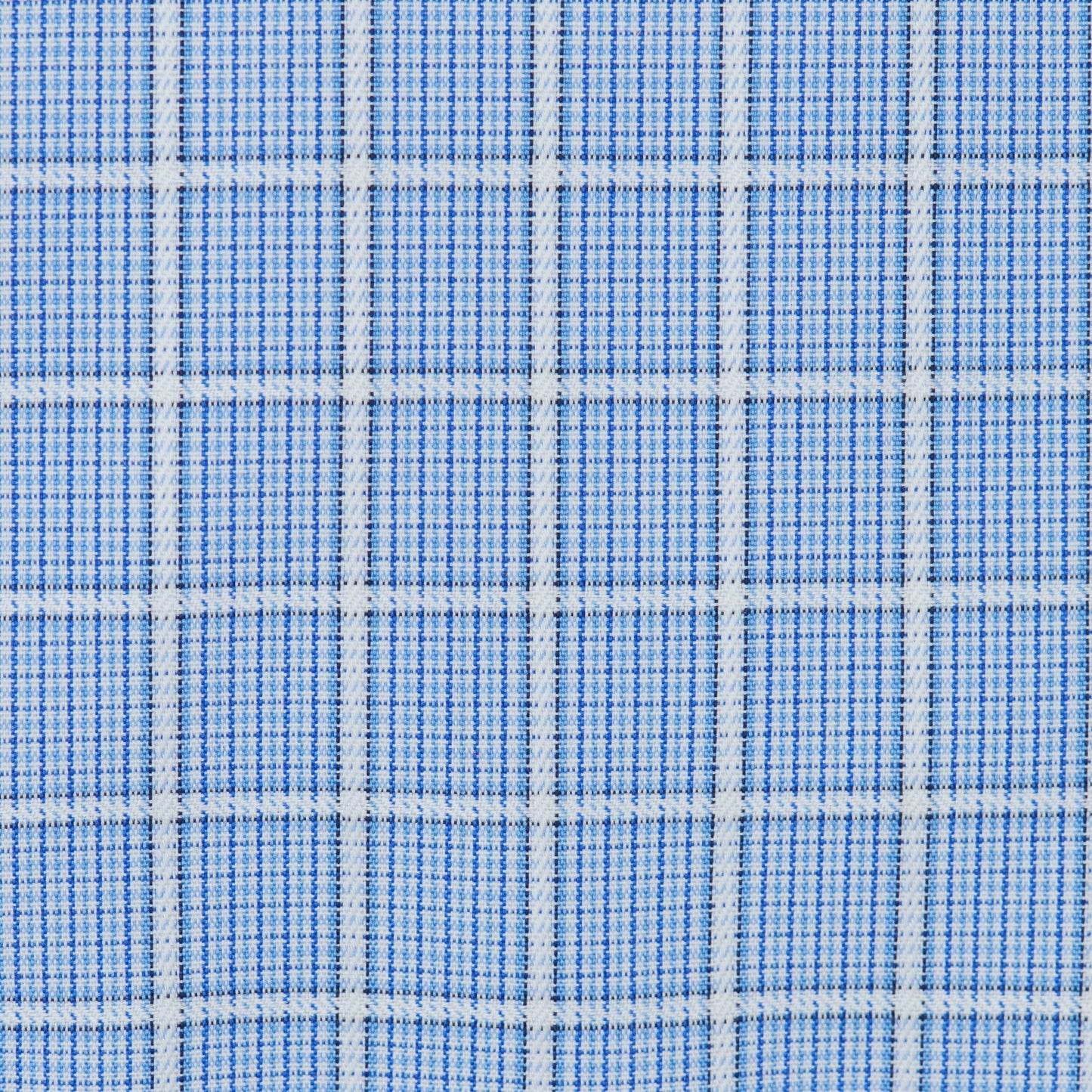 072 SC - Blue Overlay Check Spread Collar Cooper and Stewart 