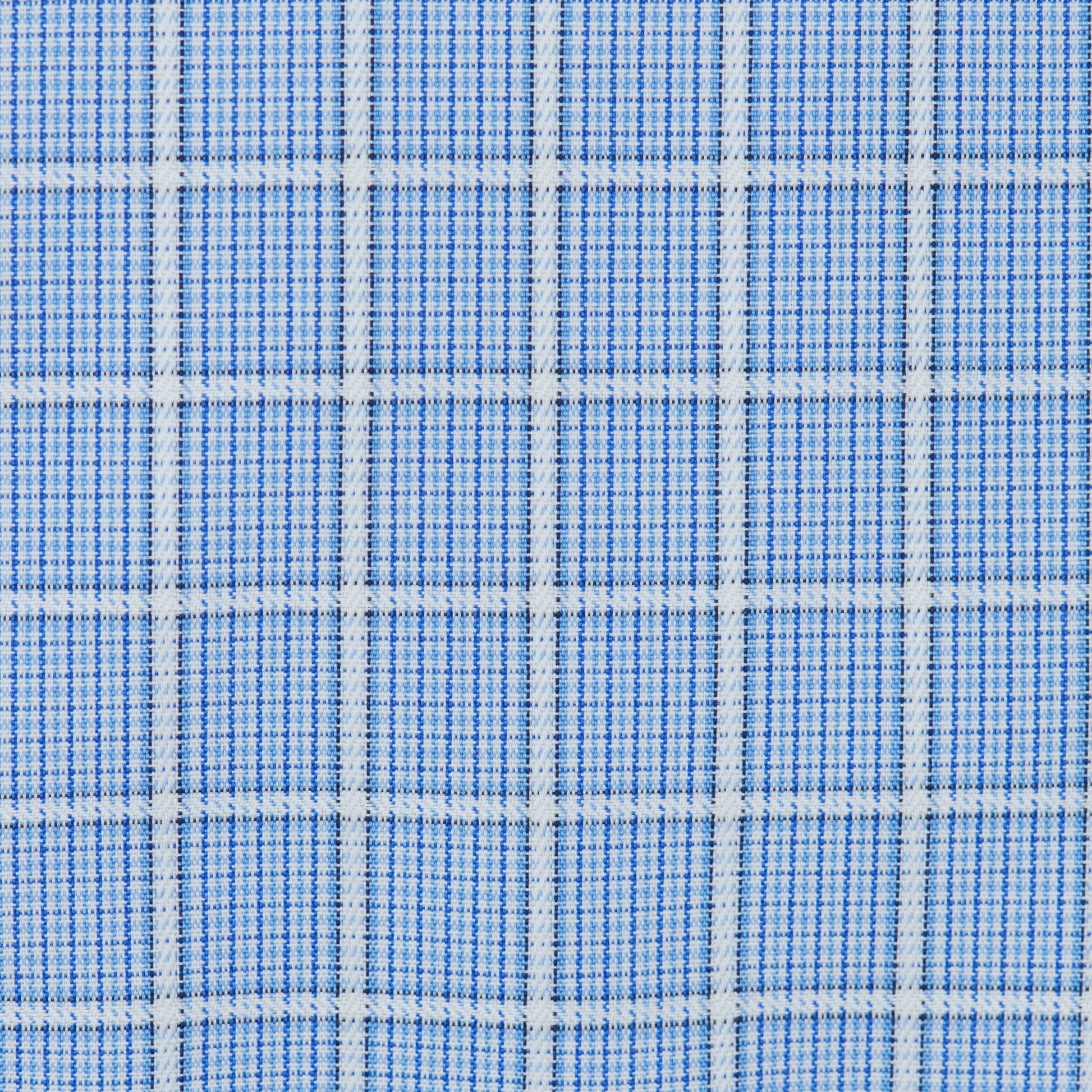 072 SC - Blue Overlay Check Spread Collar Cooper and Stewart 