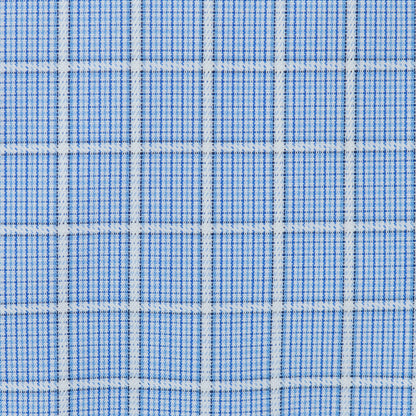 072 SC - Blue Overlay Check Spread Collar Cooper and Stewart 
